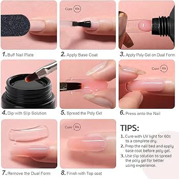 Complete Nude Pink Polygel Nail Kit | 8-Piece Starter Set + UV Lamp