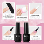 Complete Nude Pink Polygel Nail Kit | 8-Piece Starter Set + UV Lamp