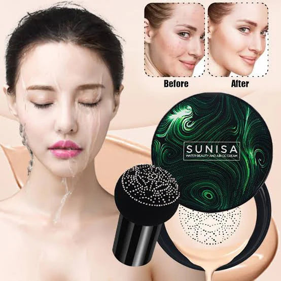 Sunisa 3-in-1 Mushroom Head Air Cushion CC Cream | Waterproof Full Coverage Foundation (20g)